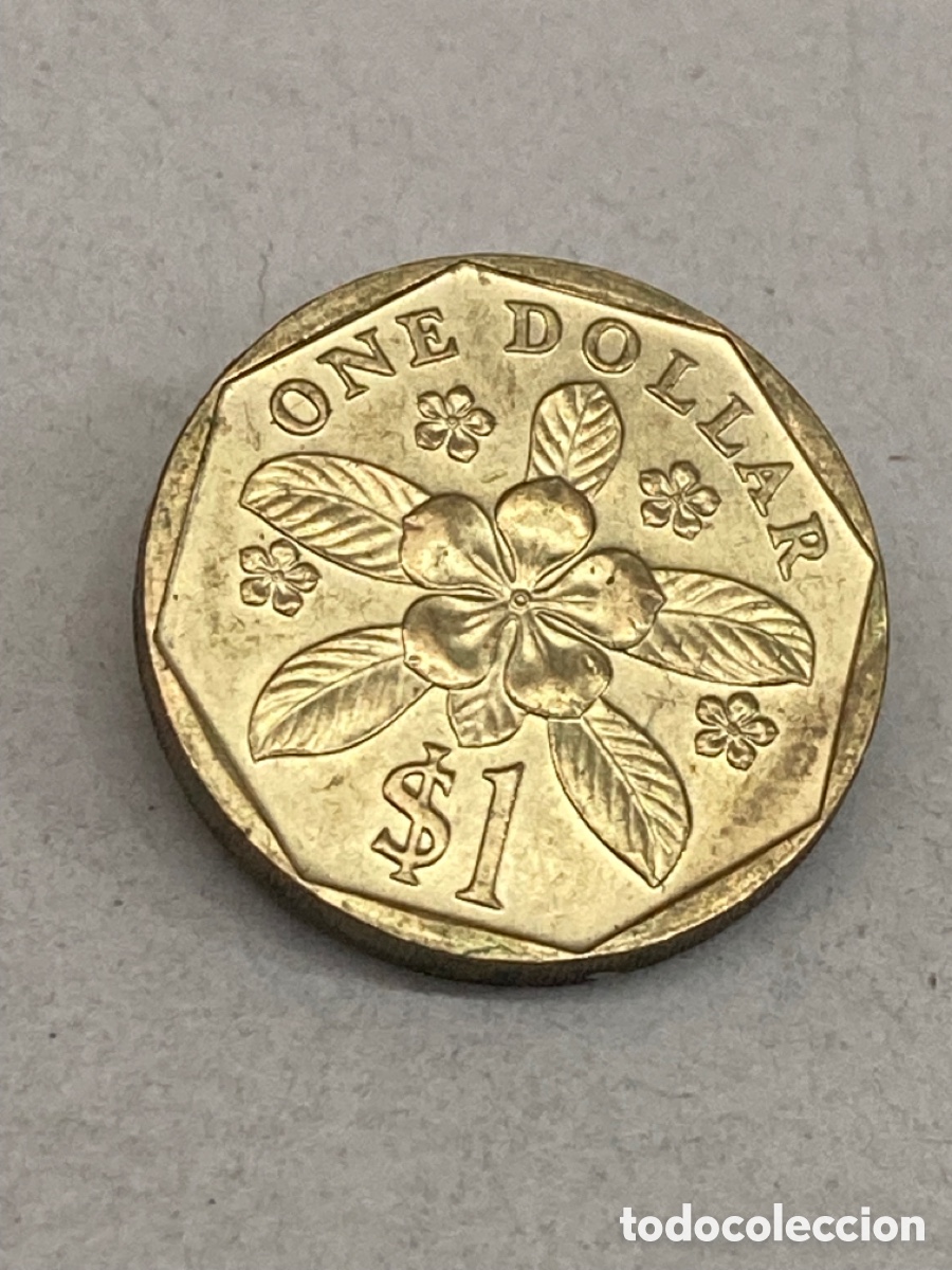 Monedas antiguas de Asia: Moneda 1$ Singapure 1989 - Foto 1