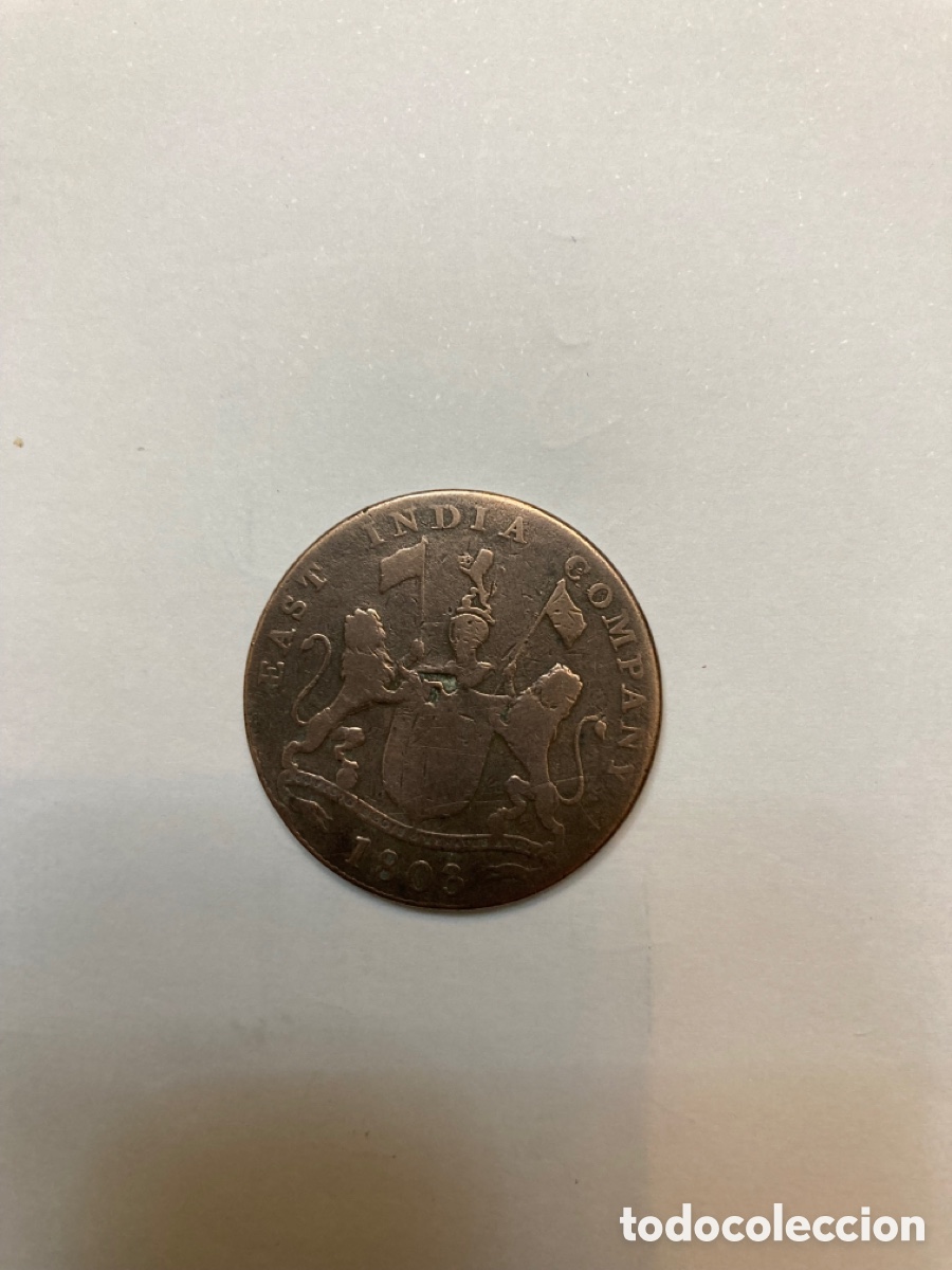 Moedas antigas da &Aacute;sia: India-brit&aacute;nica 20 CASH 1803 MBC