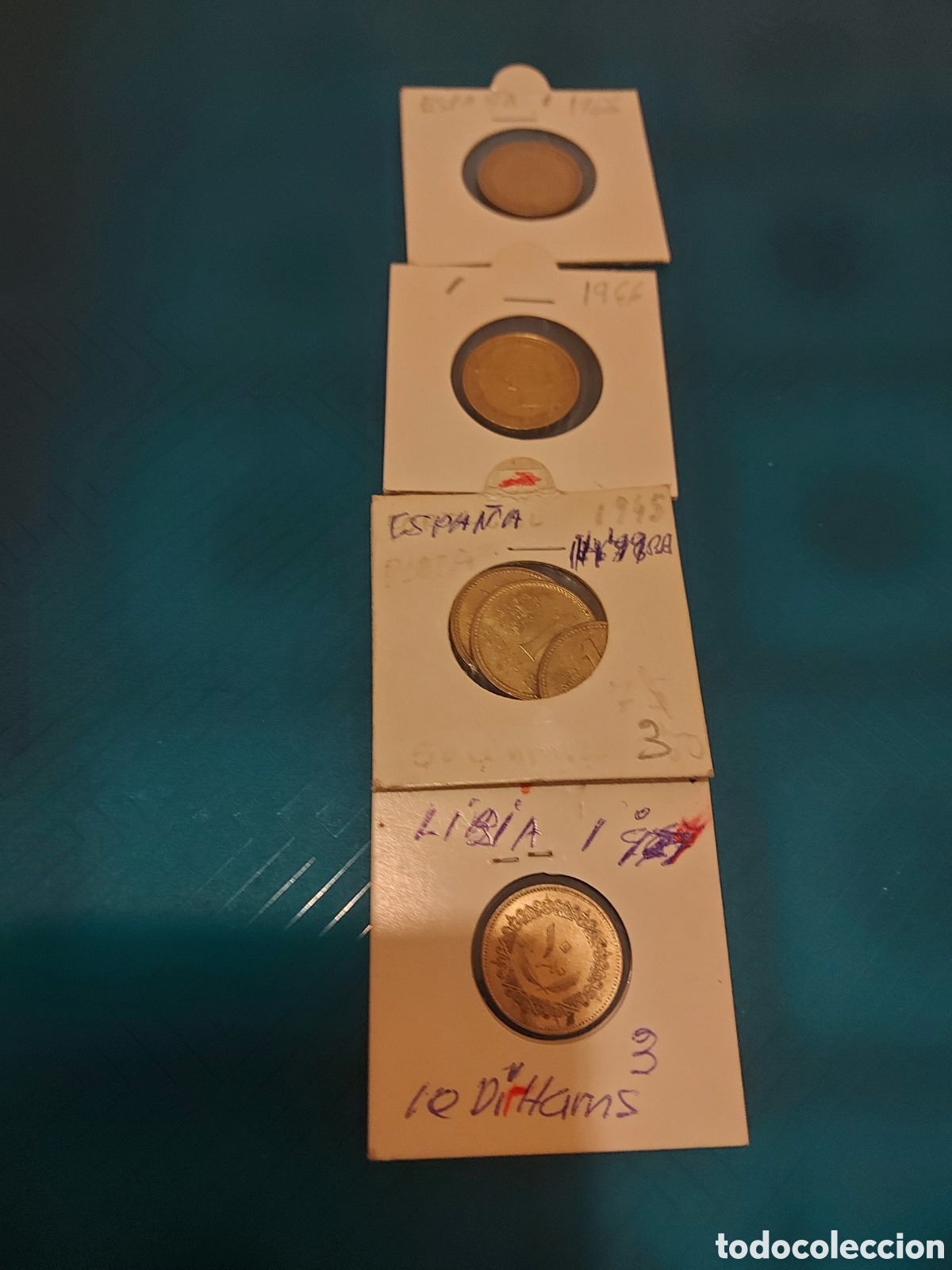Monedas antiguas de Asia: 5Espa&ntilde;a 1deLibia - Foto 1