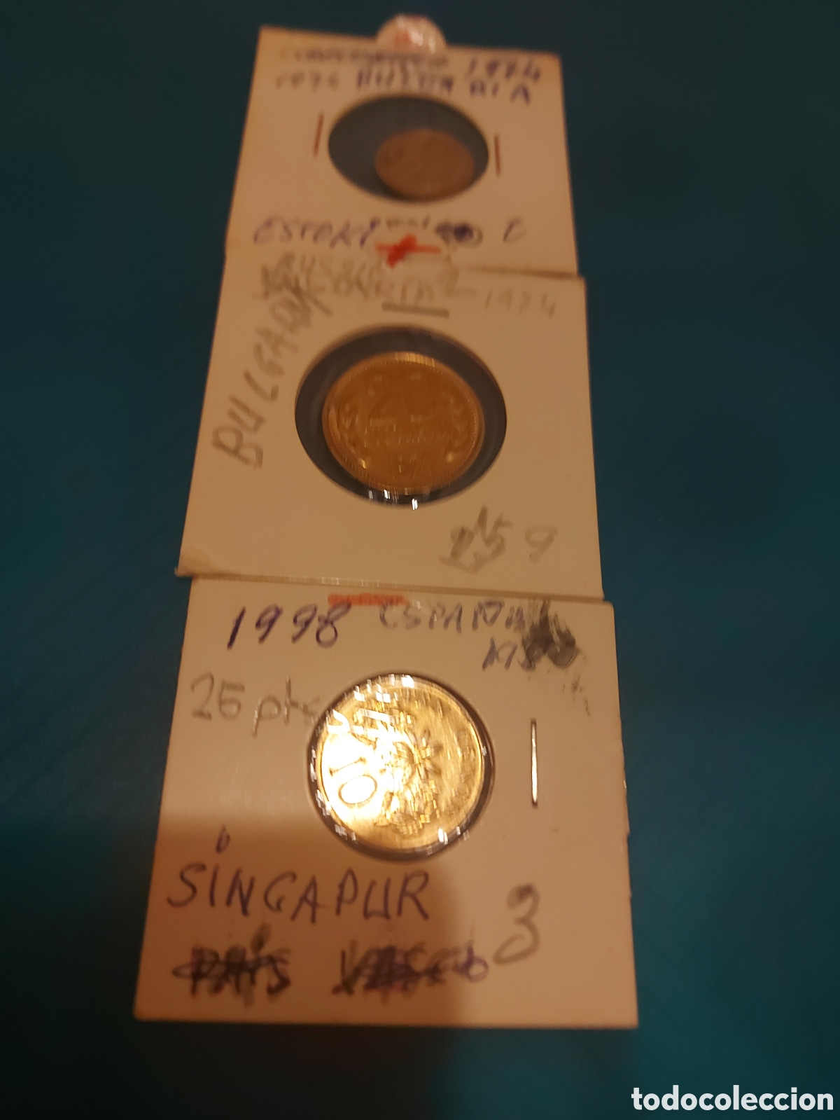 Monedas antiguas de Asia: 1 deSingapur 2Bulgaria - Foto 1