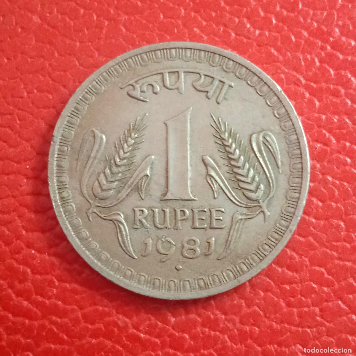Monedas antiguas de Asia: MONEDA INDIA 1 RUPEE A&Ntilde;O 1981. - Foto 1