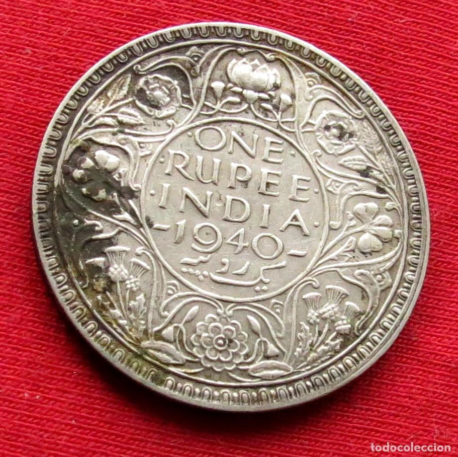 Monedas antiguas de Asia: India 1 rupee 1940 . - Foto 1