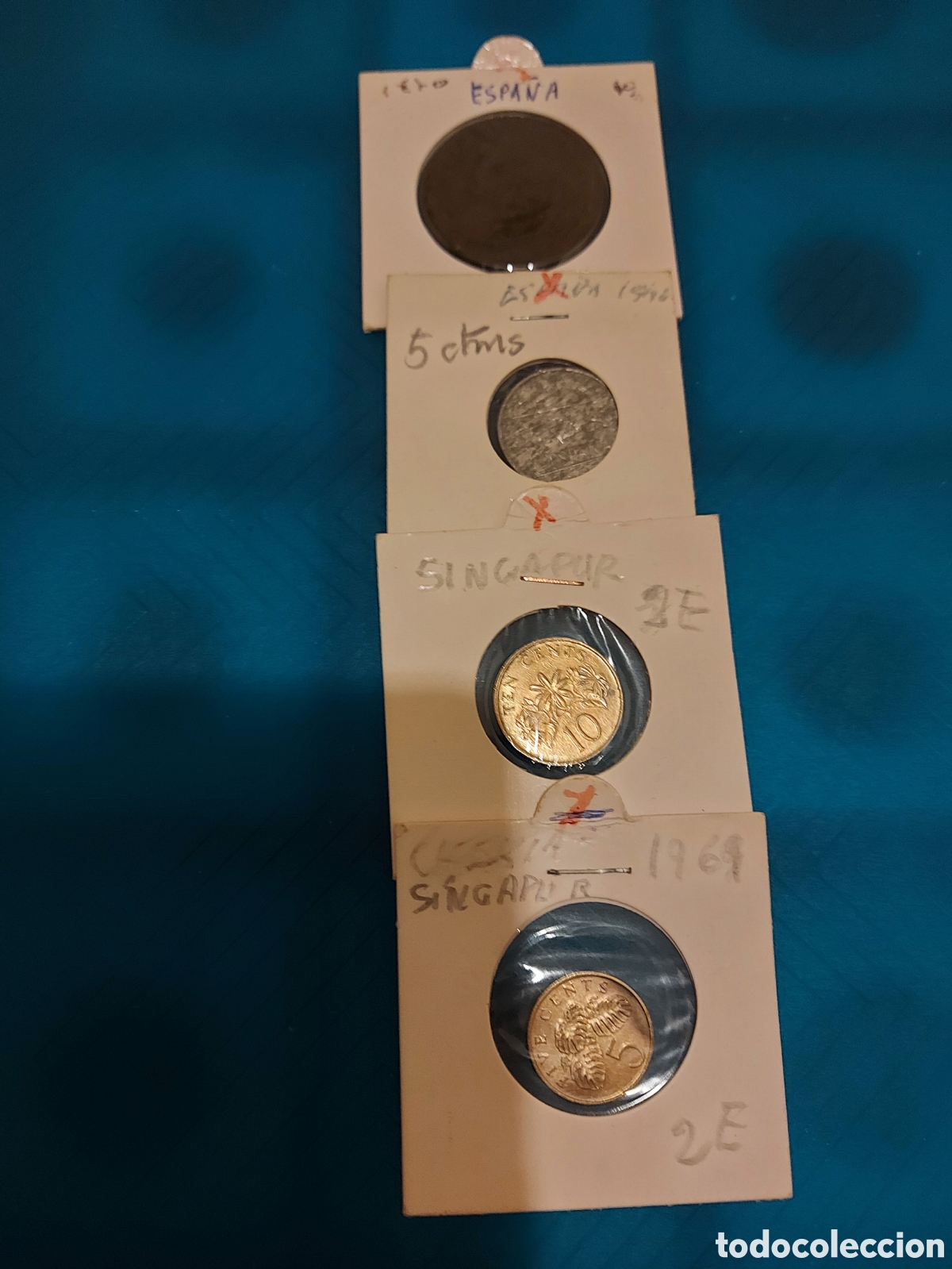 Monedas antiguas de Asia: 2aantiguasEspa&ntilde;a2Singap - Foto 1