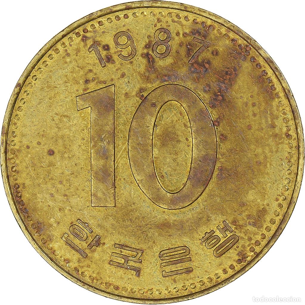 Monedas antiguas de Asia: [#1333389] Moneda, Corea, 10 Won, 1987 - Foto 2