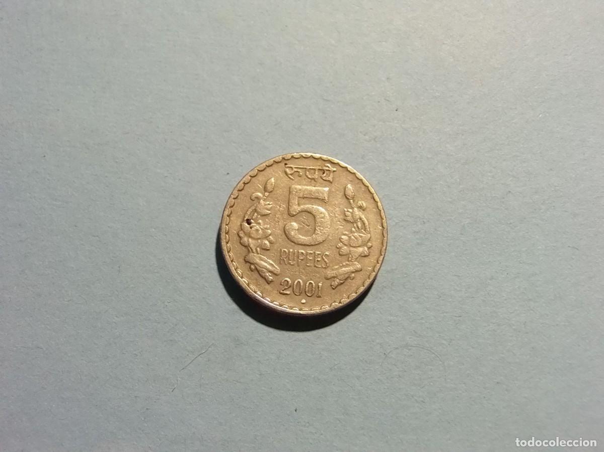Monedas antiguas de Asia: INDIA 5 RUPIAS 2001. - Foto 2