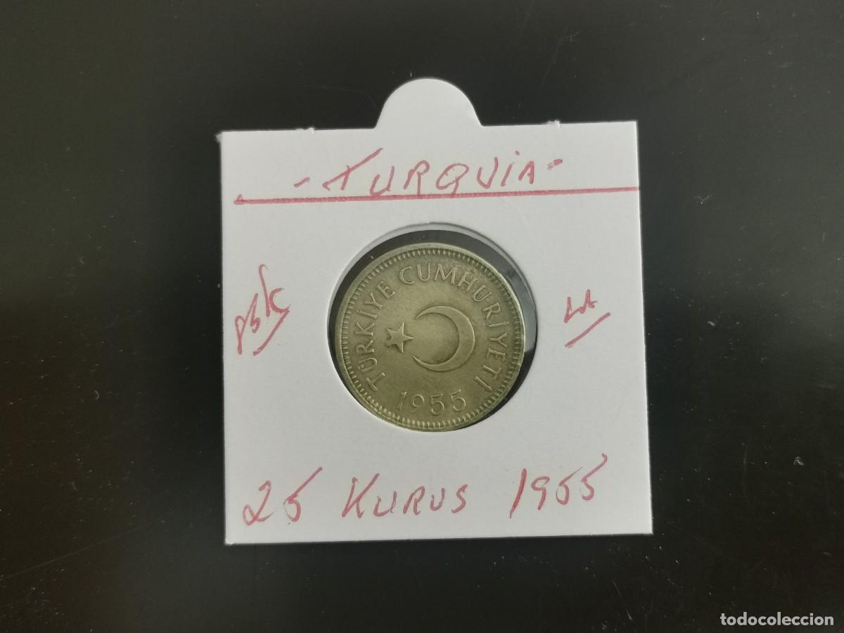 Monete antiche di Asia: TURQUIA(TURKIA) 25 KURUS 1955 BC KM=886 (LAT&Oacute;N)