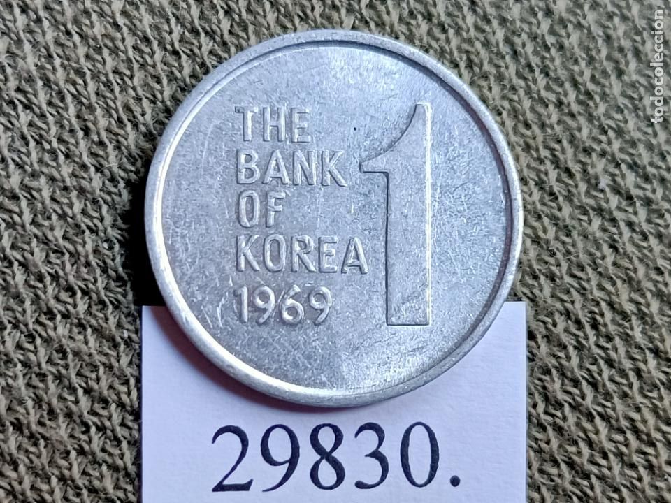 Monedas antiguas de Asia: Korea Sur 1 won 1969 - Foto 2
