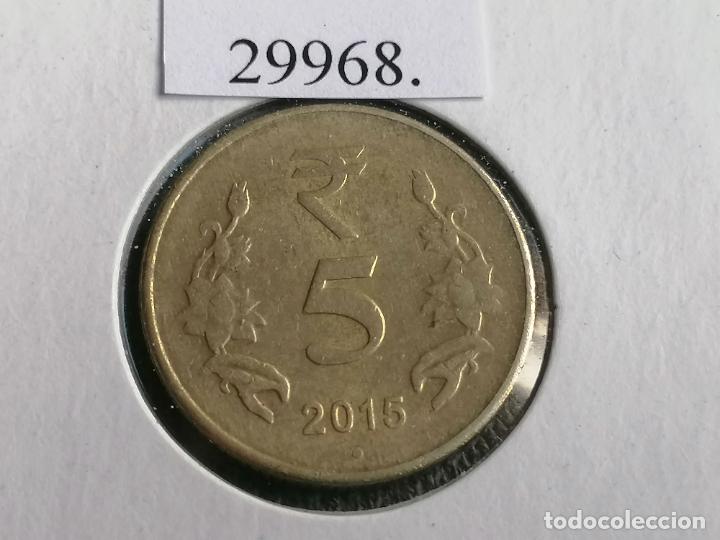 Monedas antiguas de Asia: India 5 rupias 2015 Noida - Foto 1