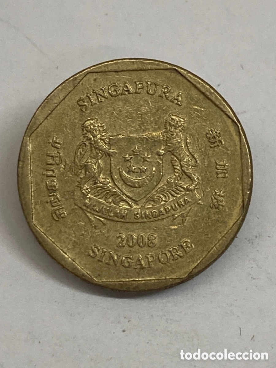Monedas antiguas de Asia: Moneda 1 Dollar 2008 Singapur M20 - Foto 2