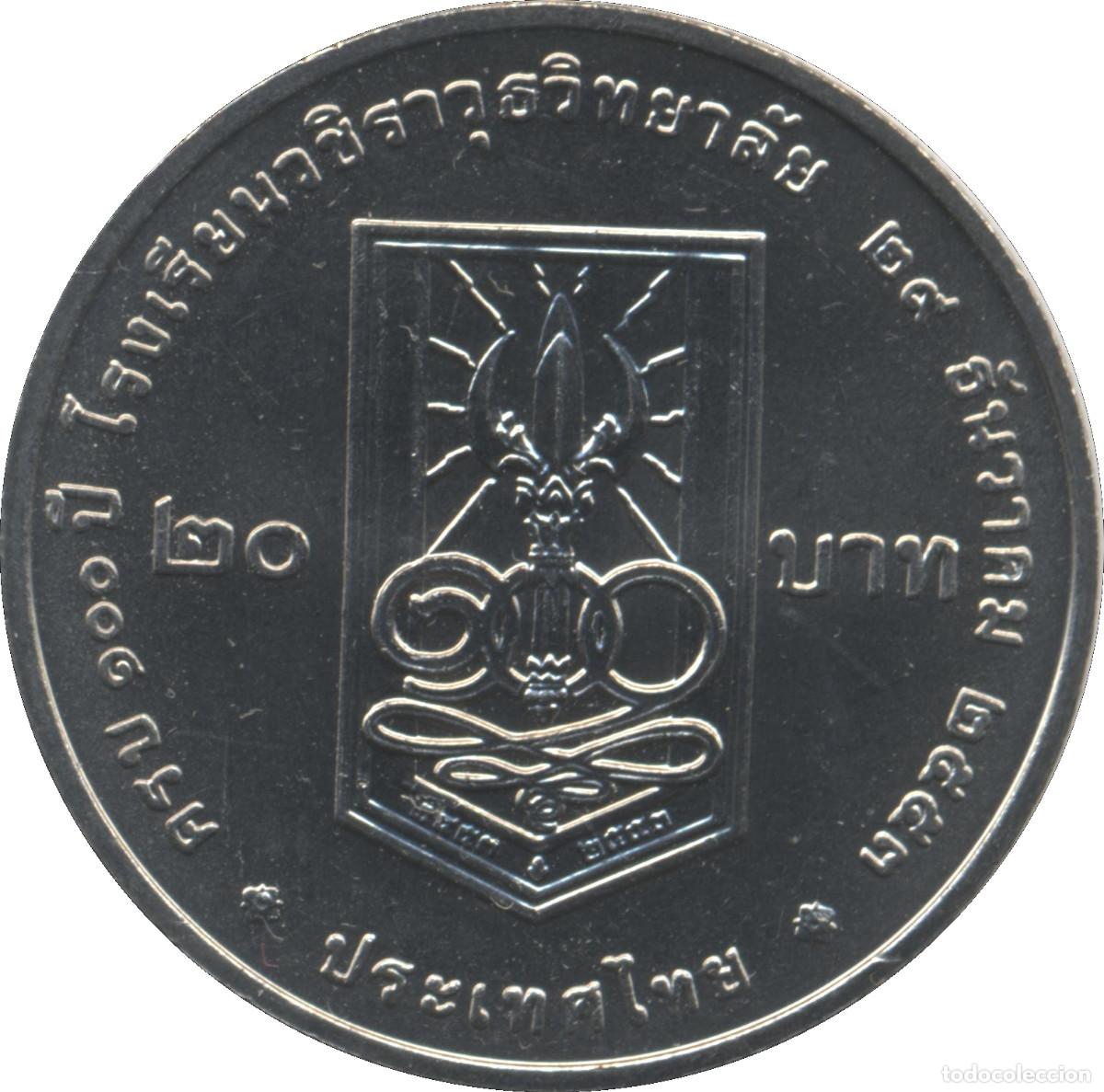 Monedas antiguas de Asia: Tailandia/Thailand 20 baht 2010 Y#499 Conmemorativa UNC/SC Sin circular