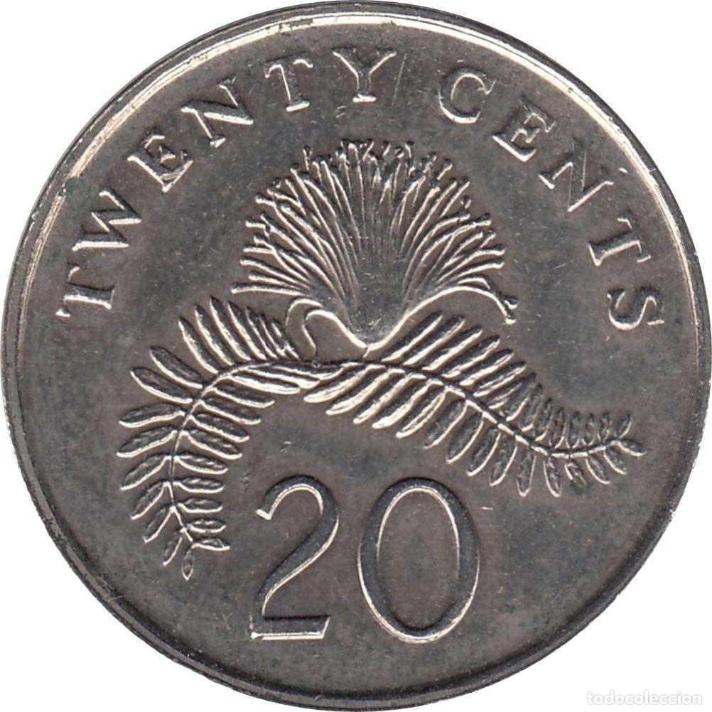 Monedas antiguas de Asia: SINGAPUR 20 Centavos 1991 KM#52 - Foto 1