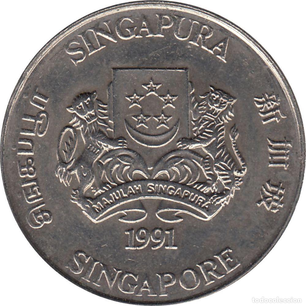 Monedas antiguas de Asia: SINGAPUR 20 Centavos 1991 KM#52 - Foto 2