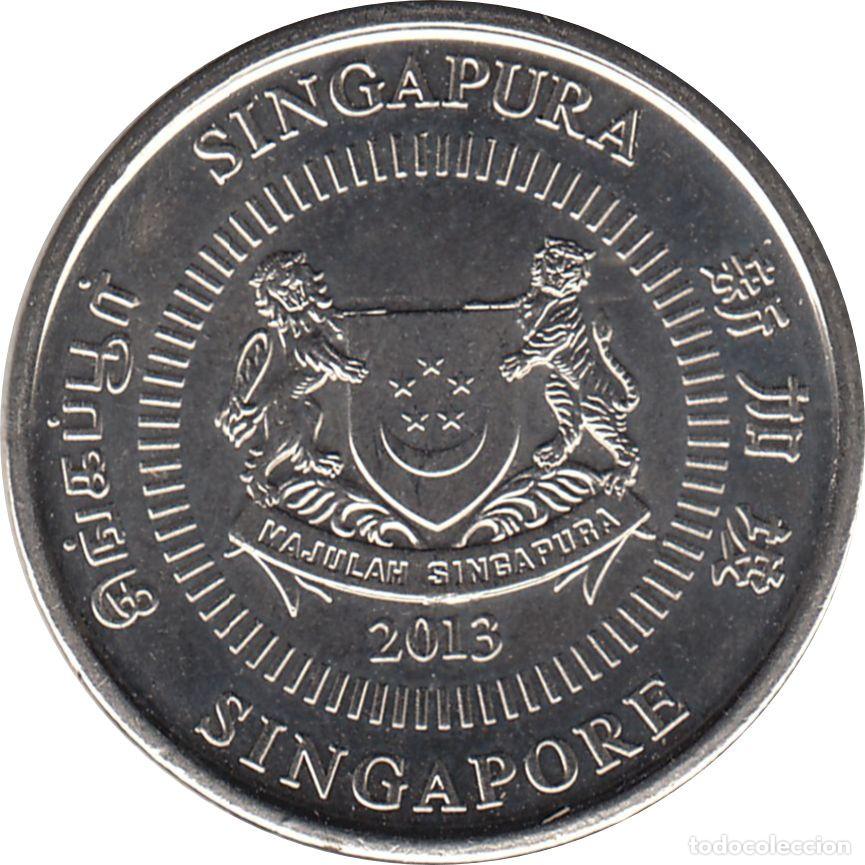 Monedas antiguas de Asia: SINGAPUR 10 Centavos 2013 KM#346 - Foto 2