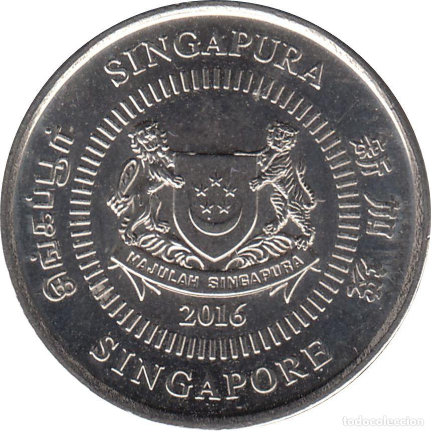 Monedas antiguas de Asia: SINGAPUR 10 Centavos 2016 KM#346 - Foto 2