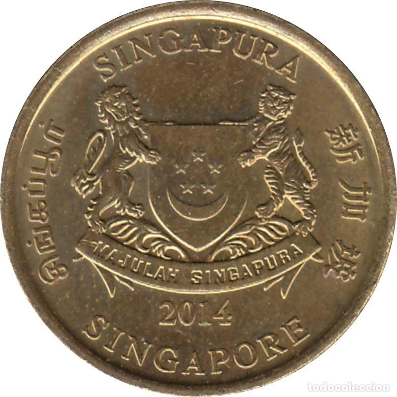 Monedas antiguas de Asia: SINGAPUR 5 Centavos 2014 KM#345 - Foto 2