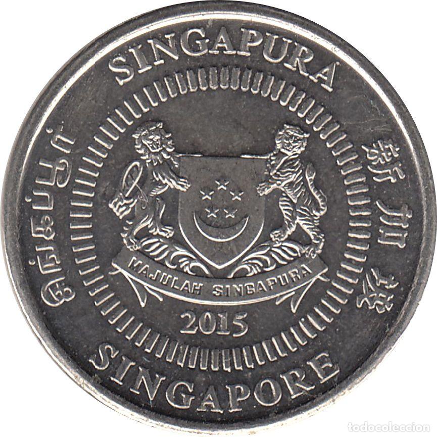Monedas antiguas de Asia: SINGAPUR 10 Centavos 2015 KM#346 - Foto 2