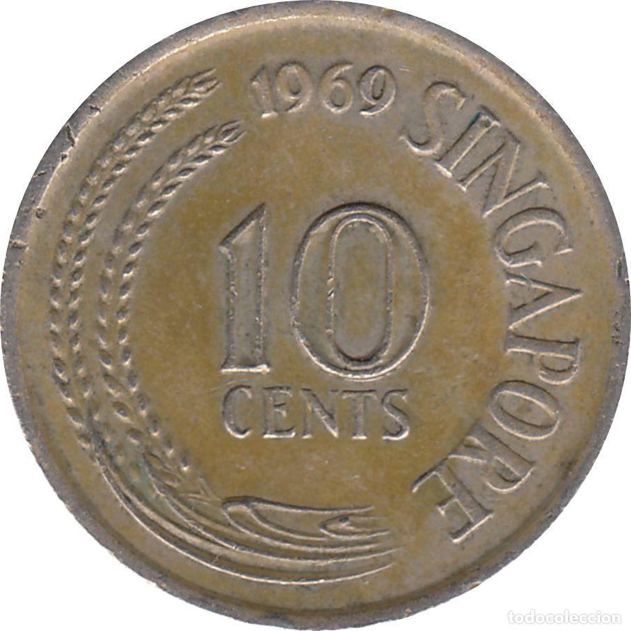 Monedas antiguas de Asia: SINGAPUR 10 Centavos 1969 KM#3 - Foto 1