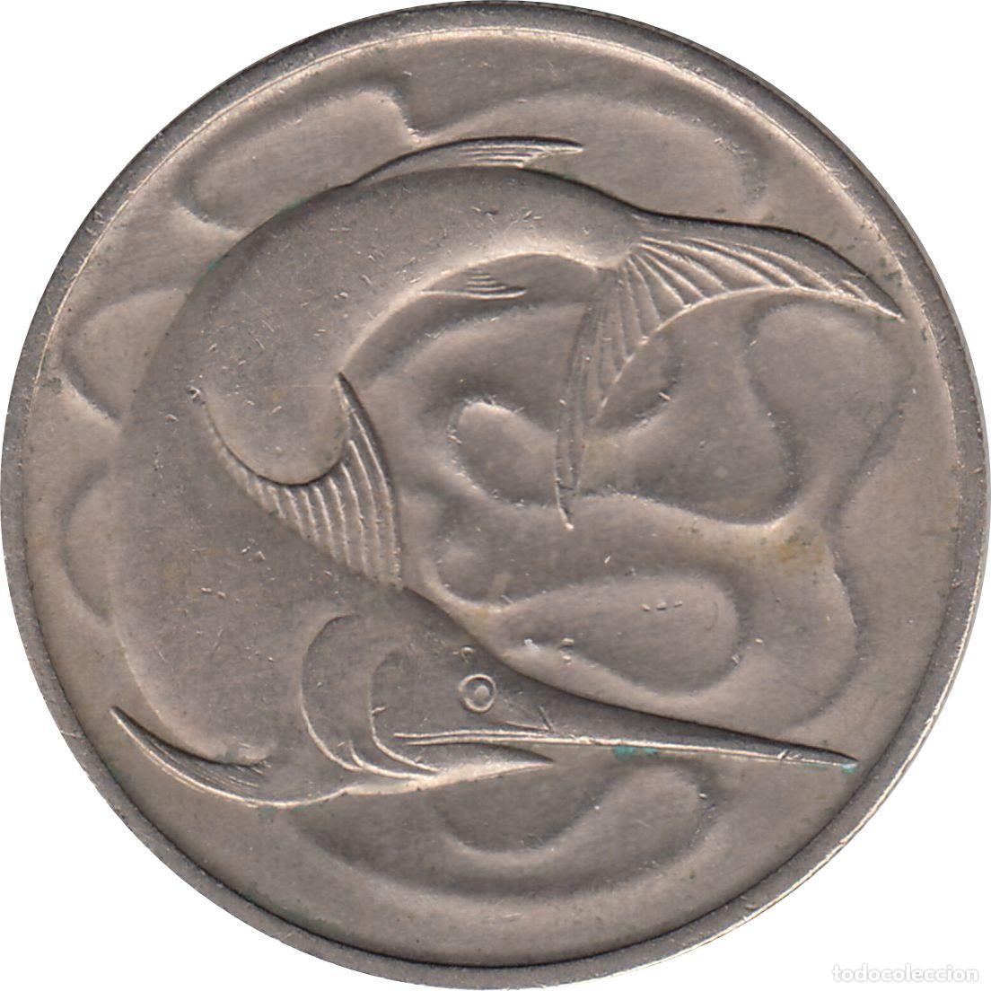 Monedas antiguas de Asia: SINGAPUR 20 Centavos 1967 KM#4 - Foto 1