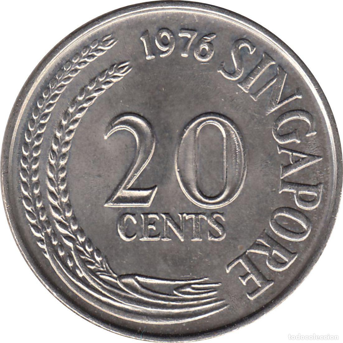 Monedas antiguas de Asia: SINGAPUR 20 Centavos 1976 KM#4 - Foto 1