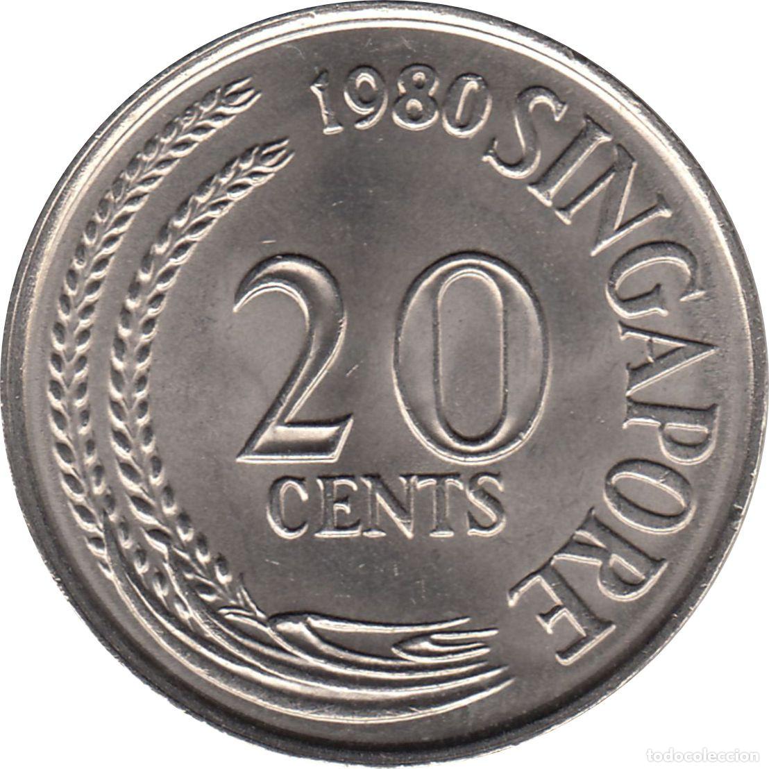 Monedas antiguas de Asia: SINGAPUR 20 Centavos 1980 KM#4 - Foto 1