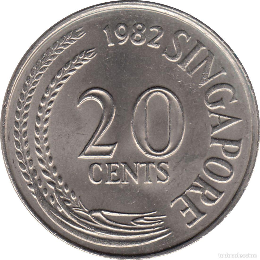 Monedas antiguas de Asia: SINGAPUR 20 Centavos 1982 KM#4 - Foto 1