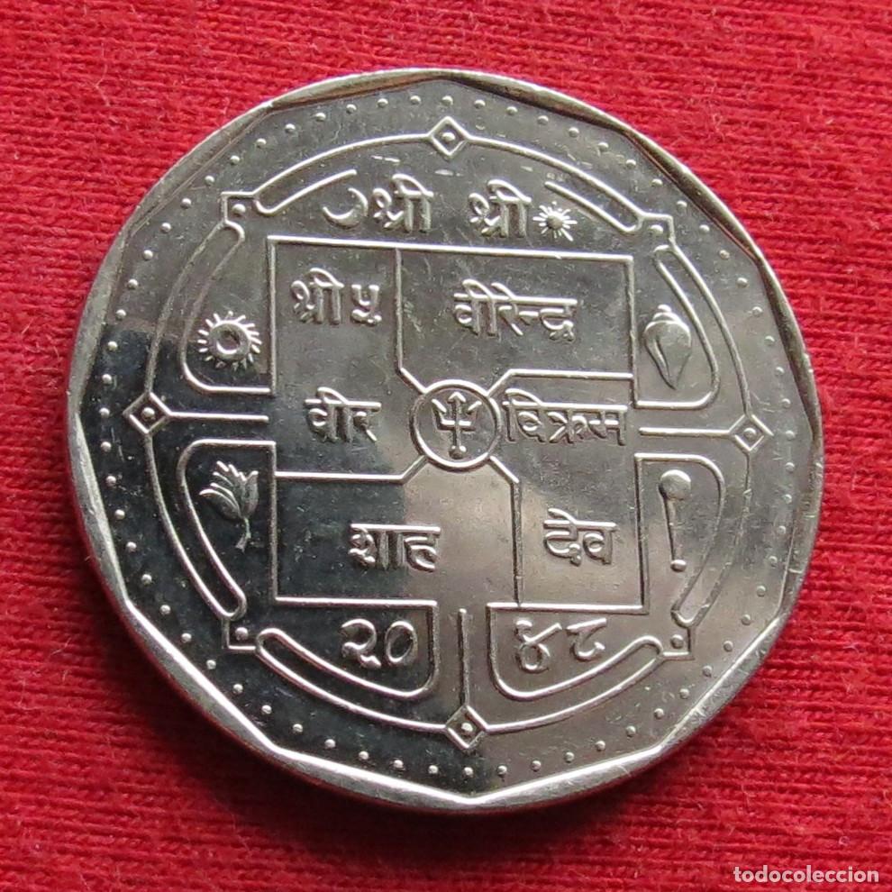 Monedas antiguas de Asia: Nepal 1 rupee 1991 2048 - Foto 2