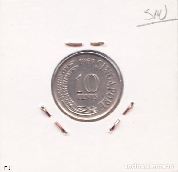 Monedas antiguas de Asia: Moneda 10 Centavos 1969 Singapur. Mbc. - Foto 2