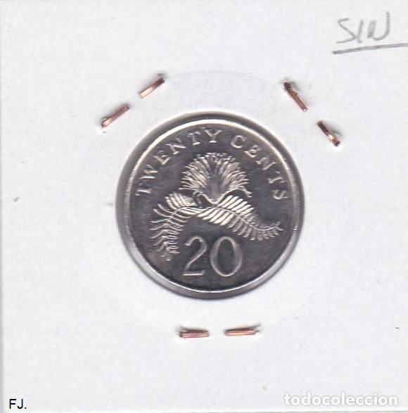Monedas antiguas de Asia: Moneda 20 Centavos 1997 Singapur. Mbc. - Foto 2