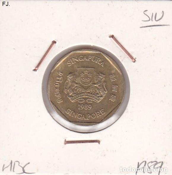 Monedas antiguas de Asia: Moneda 1 D&oacute;lar 1989 Singapur. Mbc. - Foto 1
