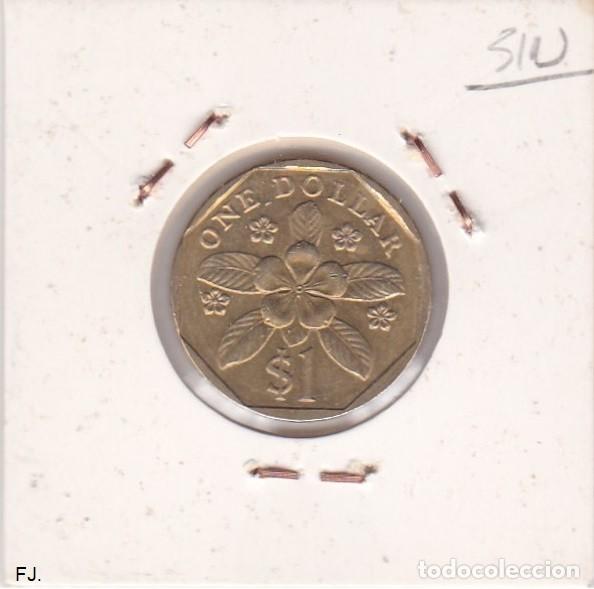 Monedas antiguas de Asia: Moneda 1 D&oacute;lar 1989 Singapur. Mbc. - Foto 2