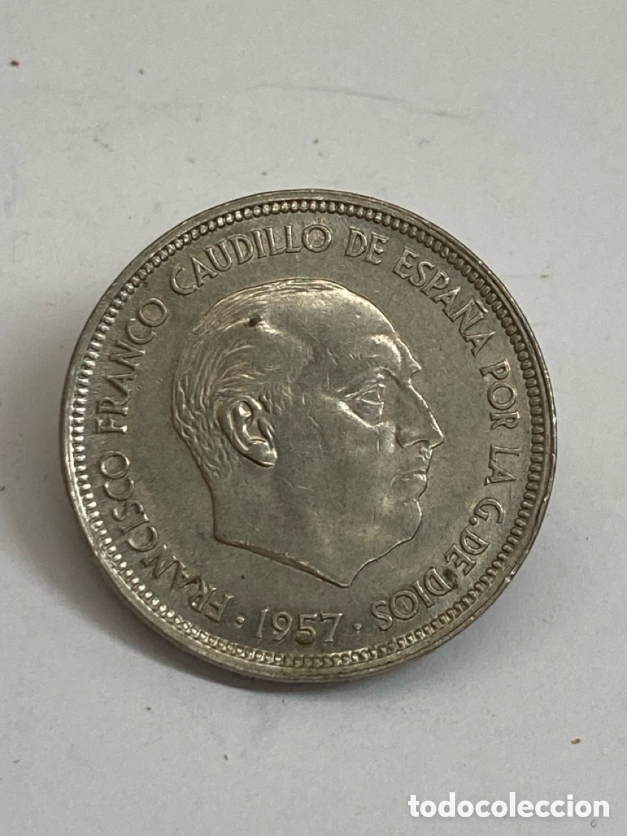 Monedas antiguas de Asia: Moneda de 50 pesetas 1957 - Foto 2
