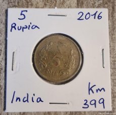 Monedas antiguas de Asia: MONEDA DE INDIA 2016 - 5 RUPIA - MONEDA ENCARTONADA
