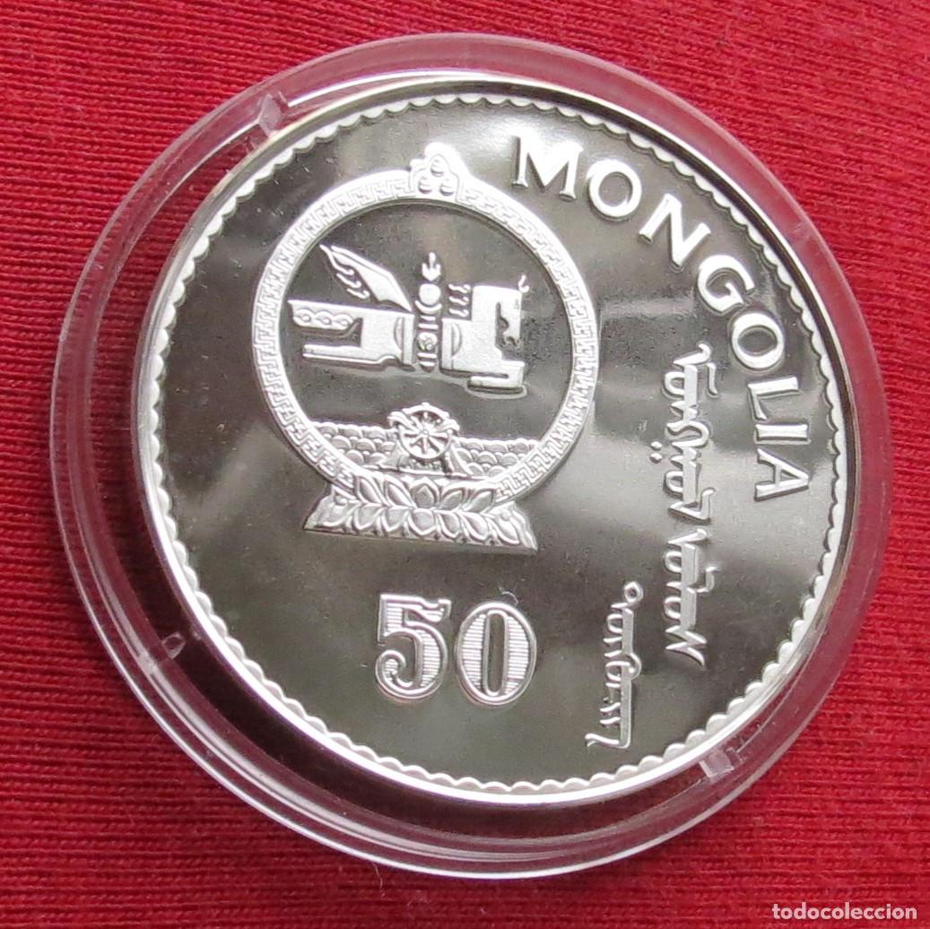 Monedas antiguas de Asia: Mongolia 50 togrog 1992 mono - Foto 2
