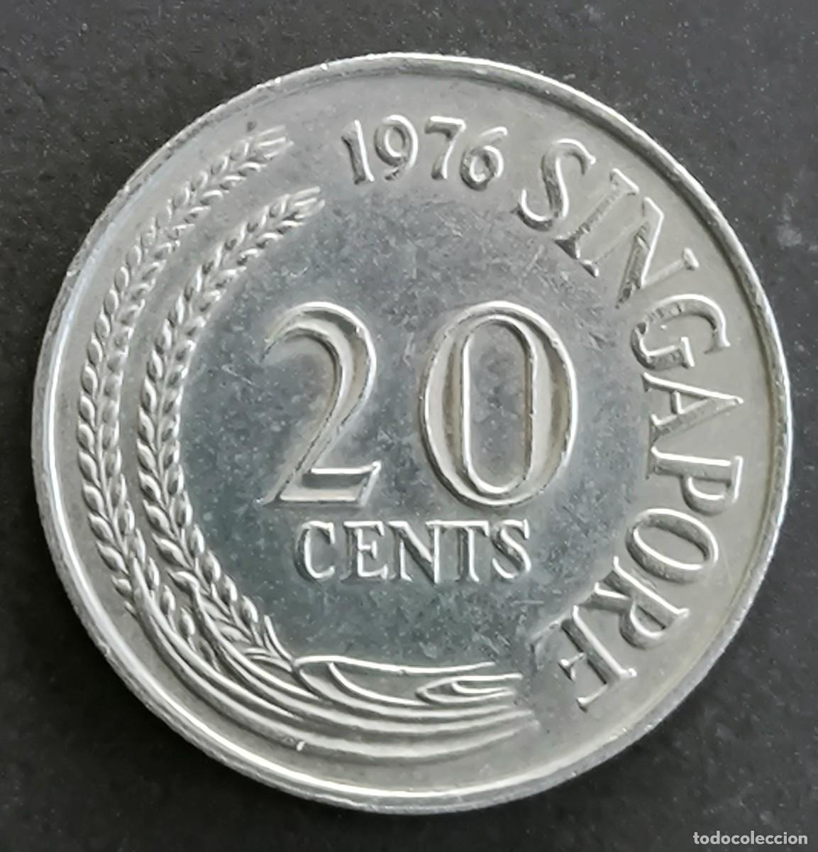 Monedas antiguas de Asia: Singapur 20 centavos, 1976 - Foto 1