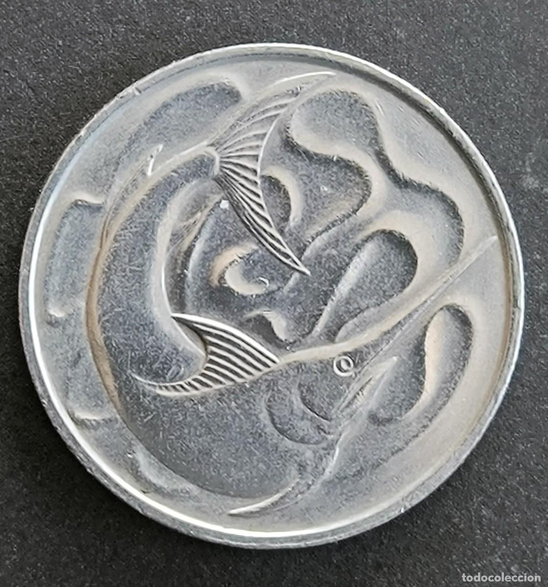 Monedas antiguas de Asia: Singapur 20 centavos, 1976 - Foto 2