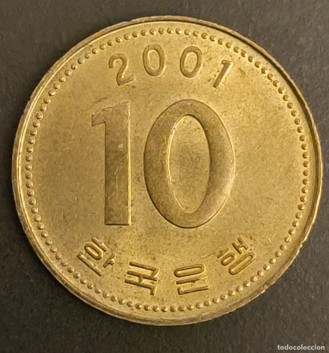 Monedas antiguas de Asia: Corea del Sur 10 won, 2001 - Foto 2