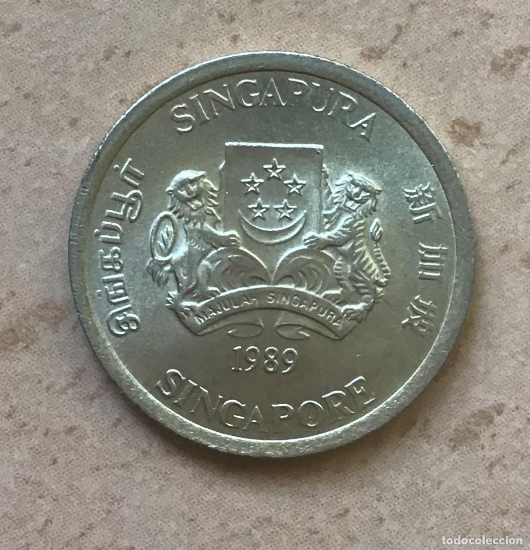 Monedas antiguas de Asia: 5 cent de Singapur. A&ntilde;o 1989 - Foto 2