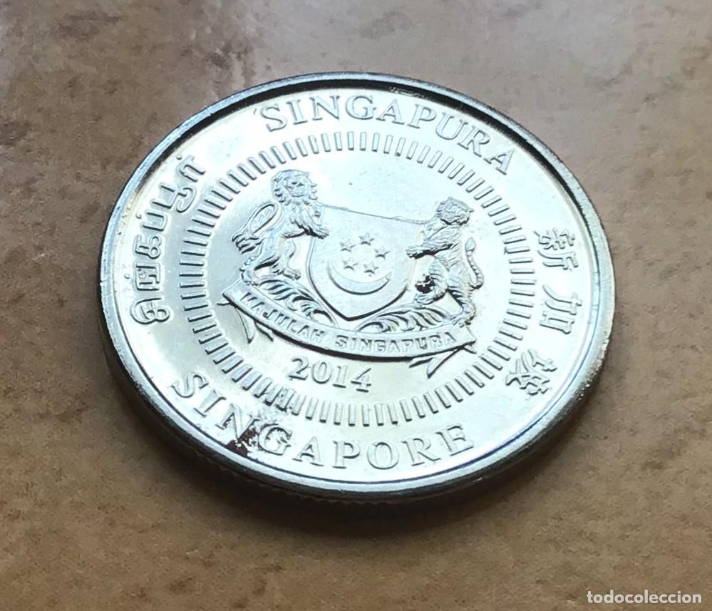 Monedas antiguas de Asia: 10 centavos de Singapur. A&ntilde;o 2014 - Foto 2