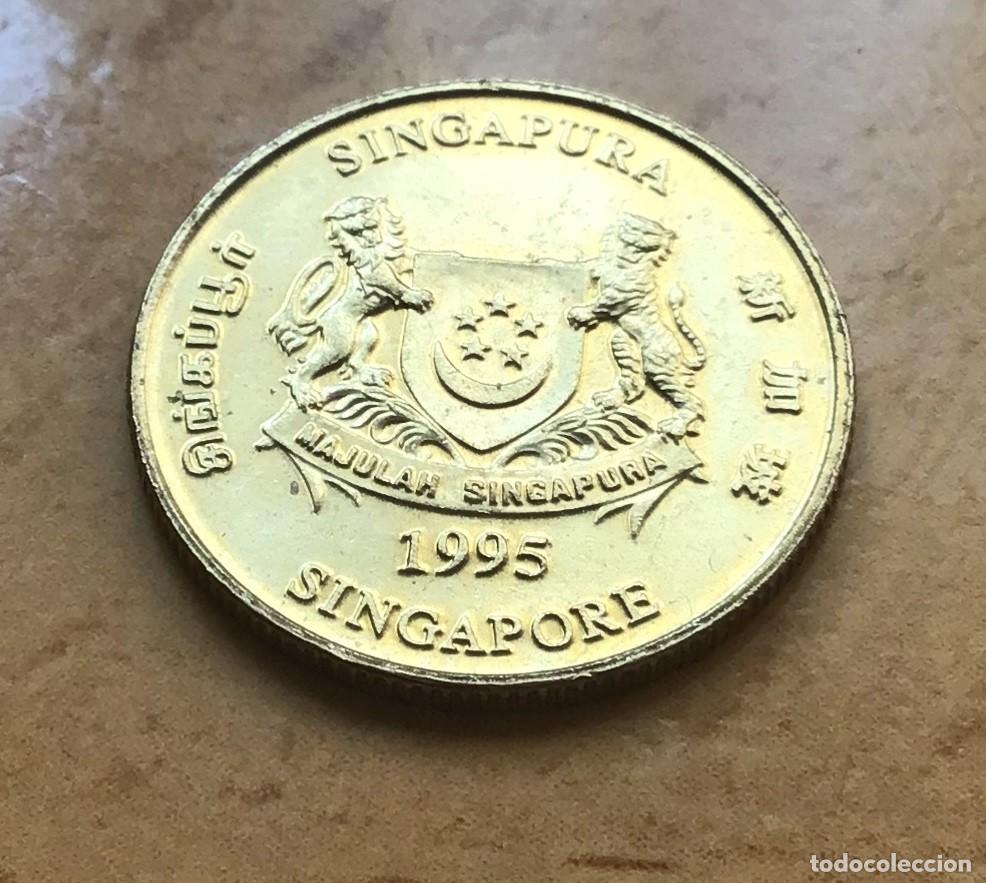 Monedas antiguas de Asia: 5 centavos de Singapur. A&ntilde;o 1995 - Foto 1