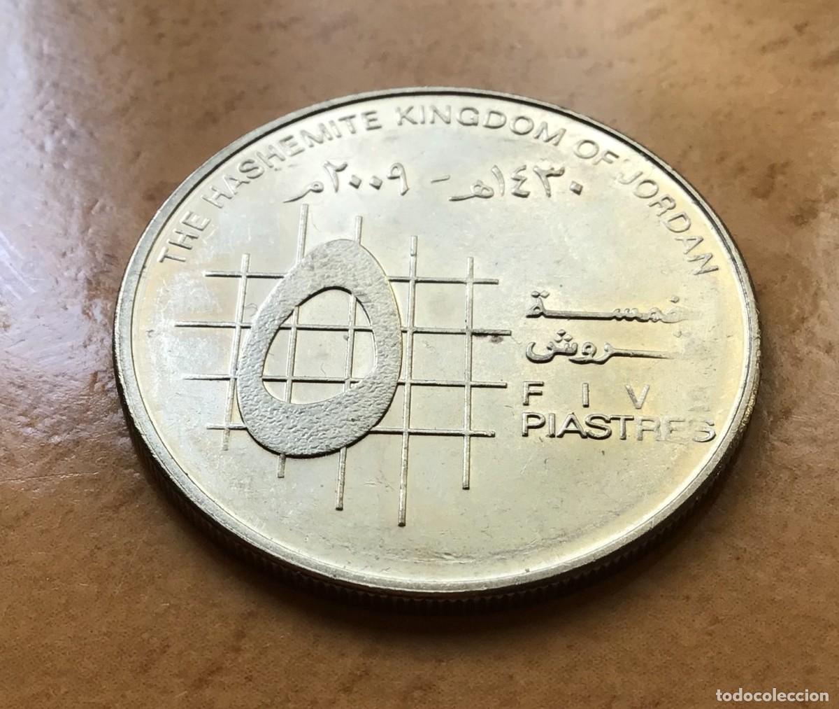 Monedas antiguas de Asia: 5 piastras de Jordania. A&ntilde;o 2009