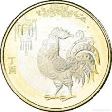 Monedas antiguas de Asia: [#1148804] MONEDA, CHINA, 10 YÜAN, 2017, ANNÉE DU COQ, SC, BI-MÉTALLIQUE: CENTRE