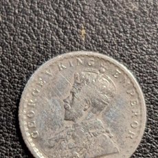 Monedas antiguas de Asia: MONEDA 1/4 RUPIA 1916 INDIA-RAJ BRITANICO- PLATA 917
