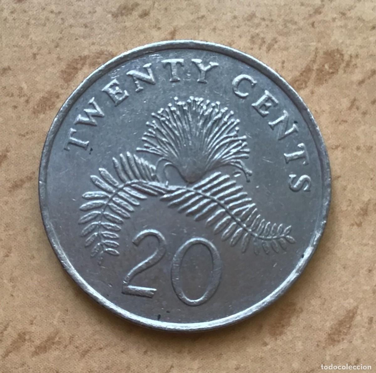 Monedas antiguas de Asia: 20 centavos de Singapur. A&ntilde;o 1986 - Foto 1