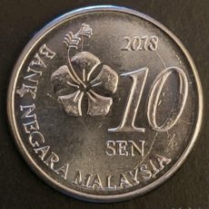 Monedas antiguas de Asia: MALASIA 10 SEN, 2018