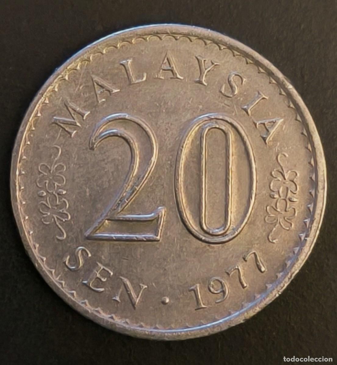 Monedas antiguas de Asia: Malasia 20 sen, 1977 - Foto 1