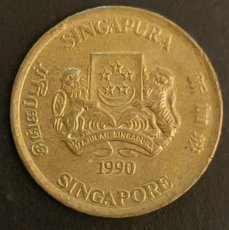 Monedas antiguas de Asia: SINGAPUR 5 CENTAVOS, 1990