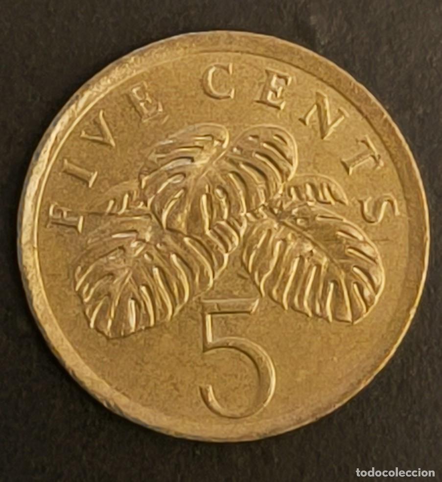 Monedas antiguas de Asia: Singapur 5 centavos, 1990 - Foto 2