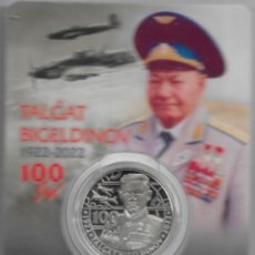 Monedas antiguas de Asia: KAZAJISTAN,100 TENGUE 2022,TALGAT BIGELDINOV.