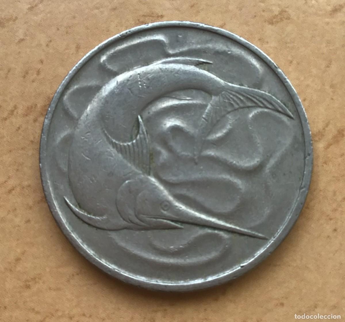 Monedas antiguas de Asia: 20 centavos de Singapur. A&ntilde;o 1967 - Foto 2