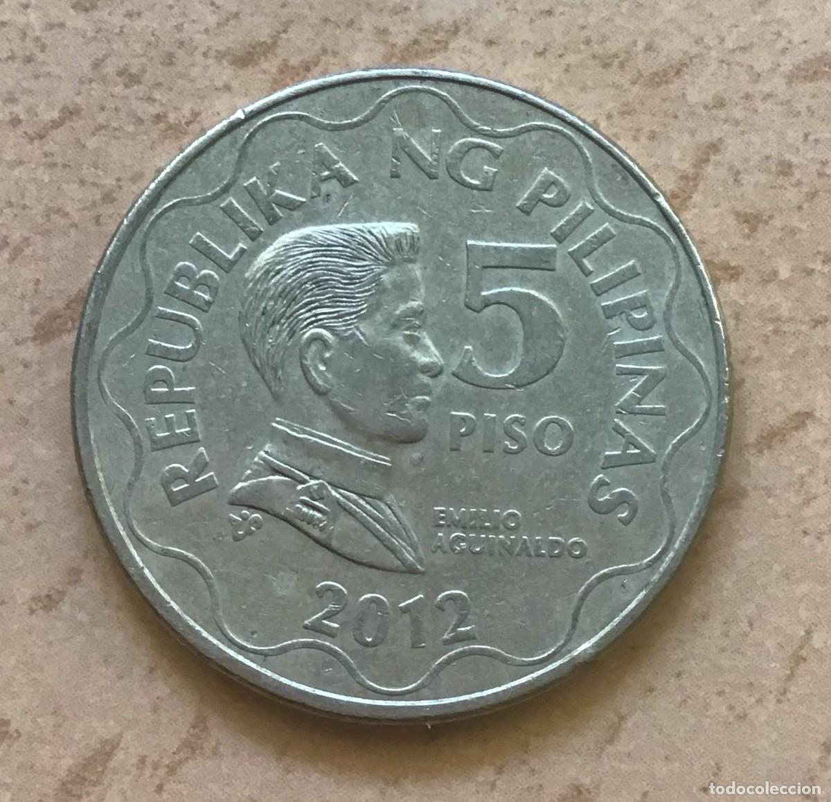 Monedas antiguas de Asia: 5 piso de Filipinas. A&ntilde;o 2012 - Foto 1